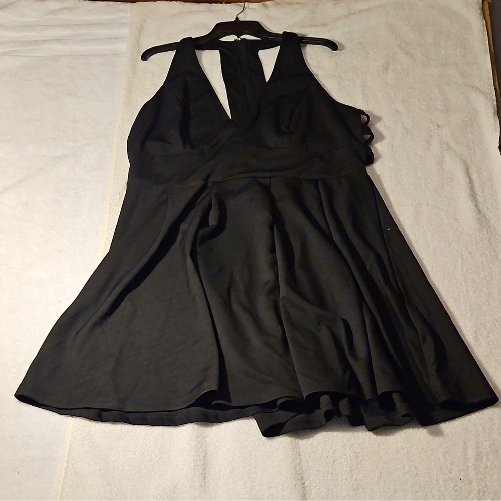 Fashion Nova Black Strappy Fit & Flare‎ Dress Polyester Spandex Size 3X